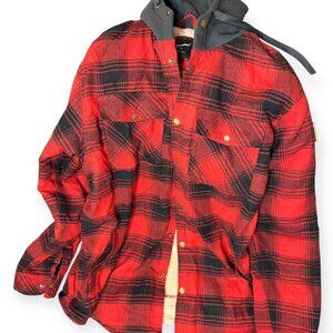 Harvey Traveler Red Plaid Faux Fur Lined Flannel Jacket – Size M & XL